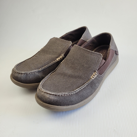 Crocs Men's Santa Cruz 2 Luxe Loafer Espresso/Walnut Size 8 - Picture 2 of 8